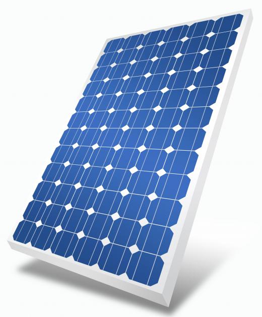 A solar panel collects energy to power some types of solar heaters.